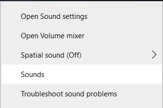 Right click on sound icon which is present on the task bar