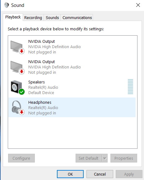 hen navigate to Playback & select the default audio as headphones