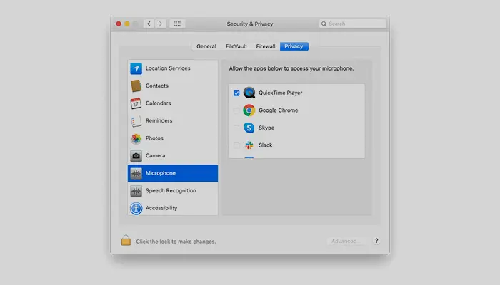 ALLOW ACCESS TO MICROPHONE ON MACBOOK AIR